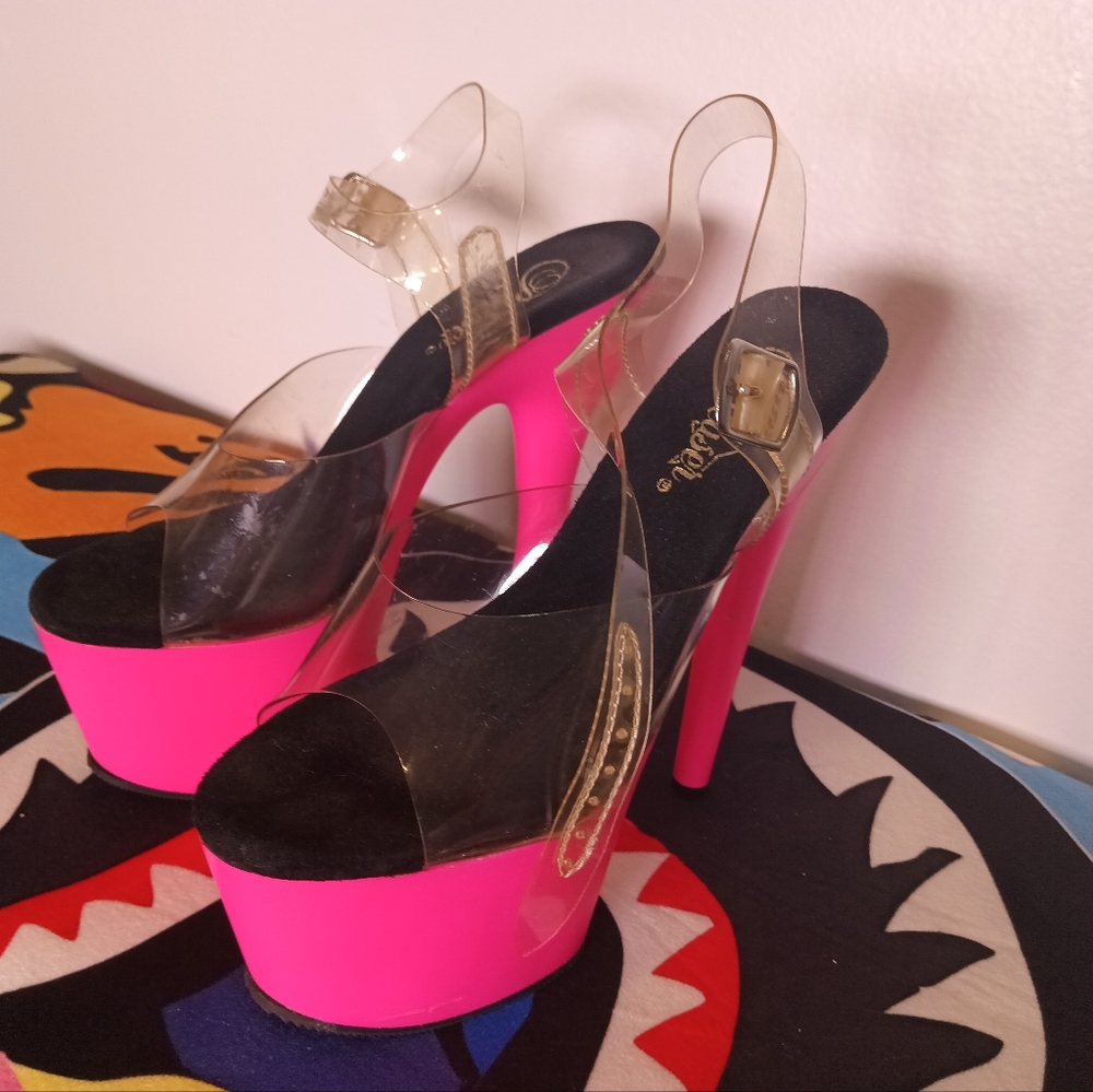 Neon Pink Dance Heels